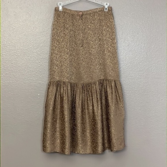 Bellini Paris Mode Silk Skirt Brown size 6 - Picture 8 of 12